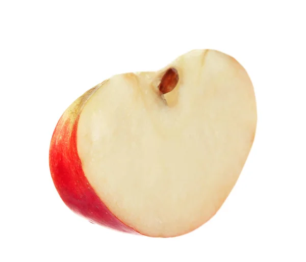 Plátek Čerstvé Jablka Bílém Pozadí — Stock fotografie