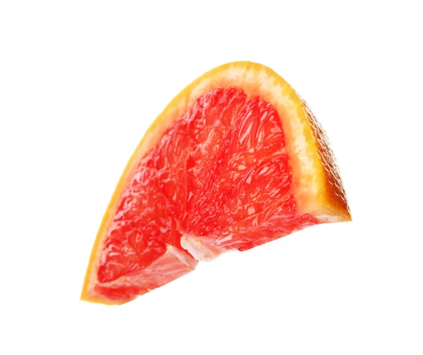 Scheibe Reife Saftige Grapefruit Auf Weißem Hintergrund — Stockfoto