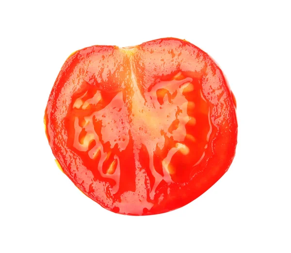 Tranche Tomate Mûre Sur Fond Blanc — Photo