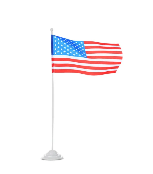 Bandeira Americana Sobre Fundo Branco Símbolo Nacional — Fotografia de Stock