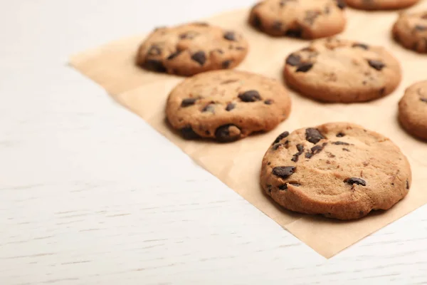 Ízletes Csokoládé Cookie Kat Fény Asztal Vértes — Stock Fotó