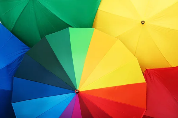 Многие Стильные Красочные Зонтики Качестве Фона Крупным Планом — стоковое фото