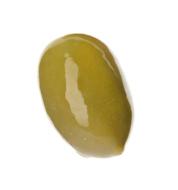 Beyaz zemin üzerine lezzetli taze yeşil zeytin