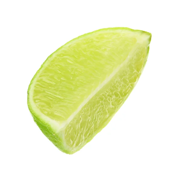 Slice Fresh Lime White Background — Stock Photo, Image