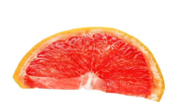 Szelet Érett Lédús Grapefruit Fehér Háttér — Stock Fotó