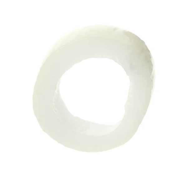 Świeża Cebula Smaczny Pierścień Białym Tle — Zdjęcie stockowe