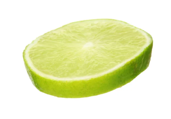 Friss Lime Szelet Fehér Alapon — Stock Fotó
