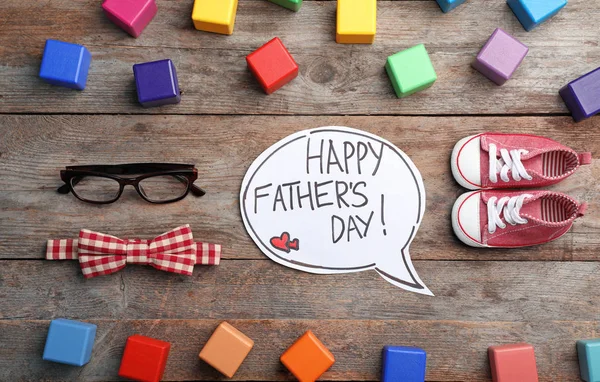 Plat Lag Samenstelling Met Woorden Happy Father Day Schoenen Accessoires — Stockfoto