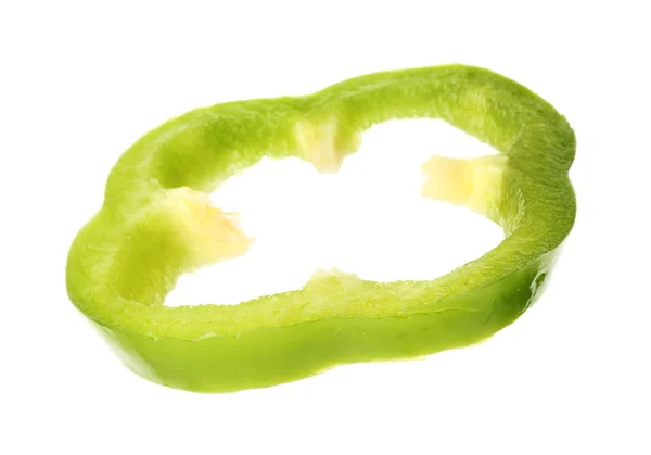 Slice Ripe Bell Pepper White Background — Stock Photo, Image