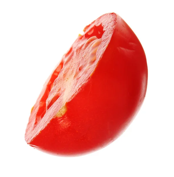 Slice Ripe Tomato White Background — Stock Photo, Image