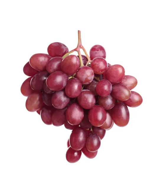 Świeże Dojrzałe Soczyste Winogrona Izolowane Białym — Zdjęcie stockowe
