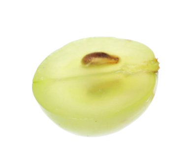 Yarısı beyaz zemin üzerine taze yeşil üzüm