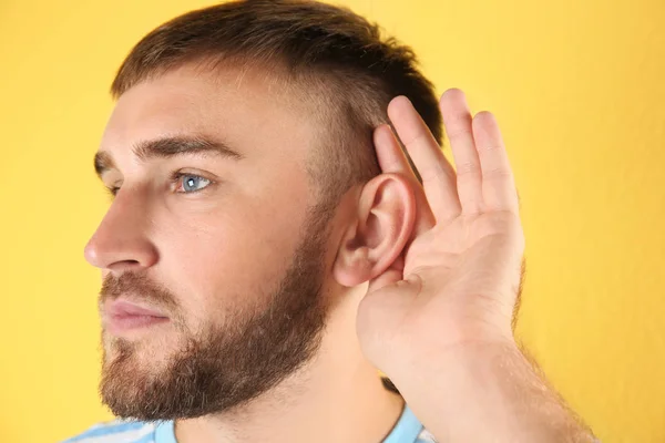 Young Man Suffering Heat Office Air Conditioner Malfunction — Stock Photo, Image