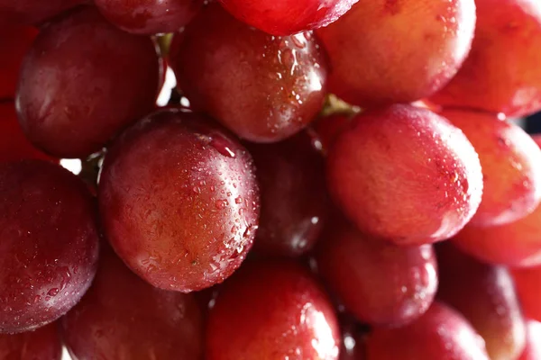 Bunch Red Fresh Ripe Juicy Grapes Background Closeup — Stock Photo, Image