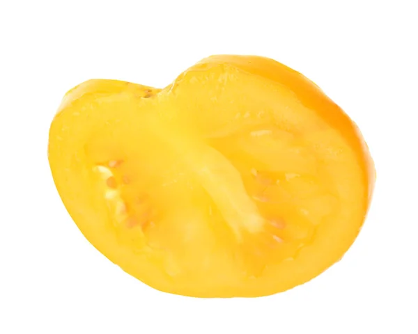 Slice Yellow Tomato White Background — Stock Photo, Image