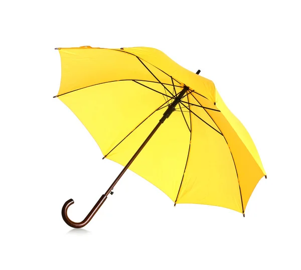 Schöner Offener Schirm Auf Weißem Hintergrund — Stockfoto