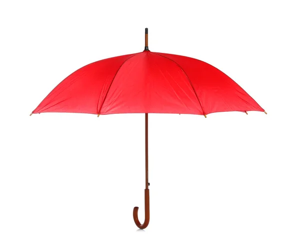 Schöner Offener Schirm Auf Weißem Hintergrund — Stockfoto