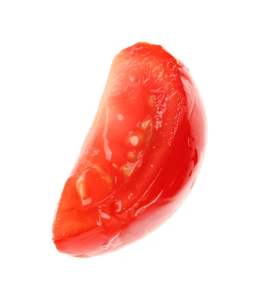 Slice Ripe Tomato White Background — Stock Photo, Image