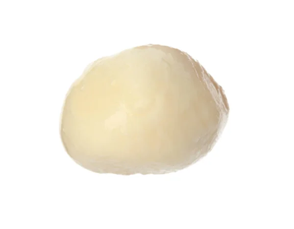 Deliciosa Bola Fresca Mozzarella Sobre Fondo Blanco — Foto de Stock