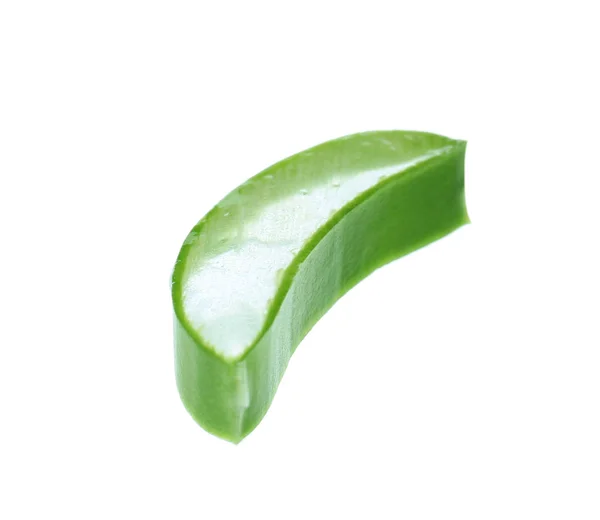 Aloe Vera Scheibe Auf Weißem Hintergrund — Stockfoto