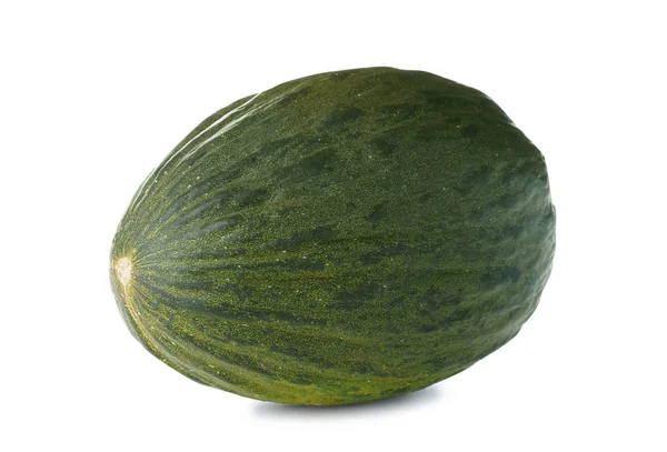 Cały Smaczny Dojrzały Melon Białym Tle — Zdjęcie stockowe