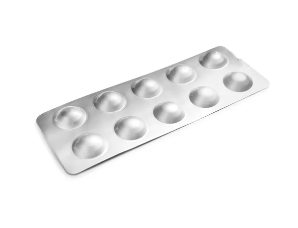 Таблетки Пузыре Пакет Белом Фоне Медицинское Обслуживание — стоковое фото