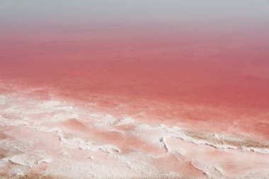 Yaz gününde pembe Gölü'nün güzel manzara