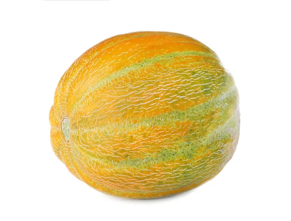 Whole Tasty Ripe Melon White Background — Stock Photo, Image