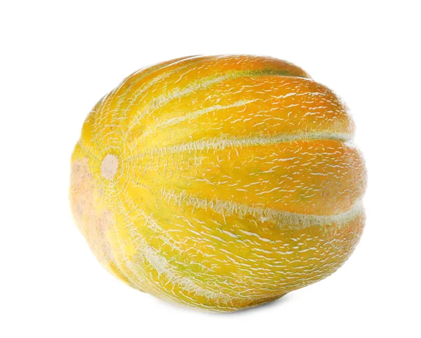 Hele Lekkere Rijpe Meloen Witte Achtergrond — Stockfoto