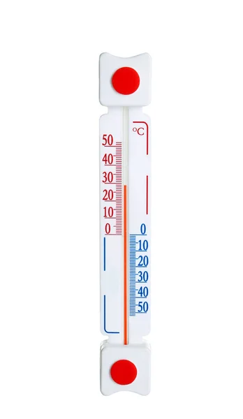 Weer Thermometer Witte Achtergrond — Stockfoto