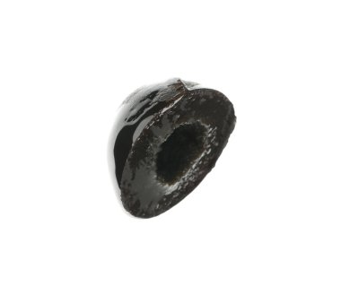 Beyaz arka planda siyah zeytin dilim