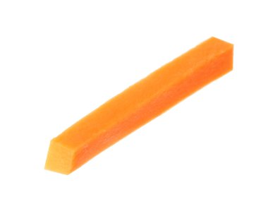 Beyaz arka plan üzerinde olgunlaşmış havuç parçası