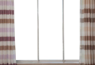 Büyük pencere perdeleri salon iç ile