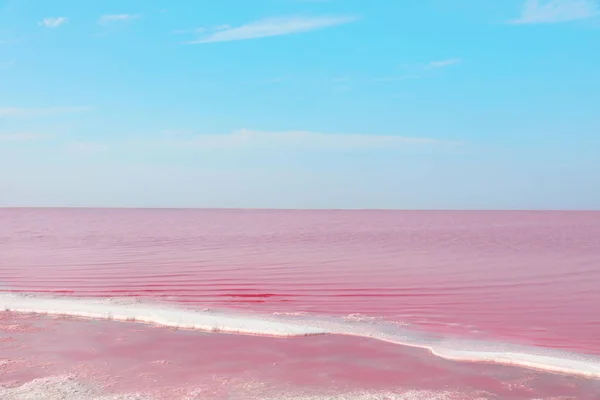 夏の日にピンクの湖の美しい景色 — ストック写真