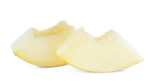 Scheiben Von Leckeren Reifen Melonen Auf Weißem Hintergrund — Stockfoto