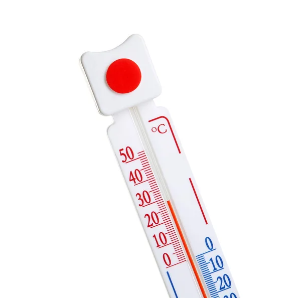 Weer Thermometer Witte Achtergrond — Stockfoto