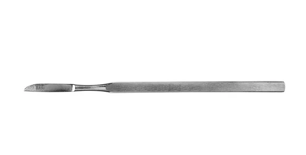 外科手术刀在白色背景 顶部看法 医疗工具 — 图库照片