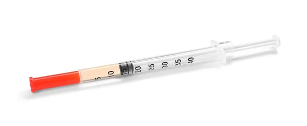 Syringe White Background Medical Treatment — Stock Photo, Image