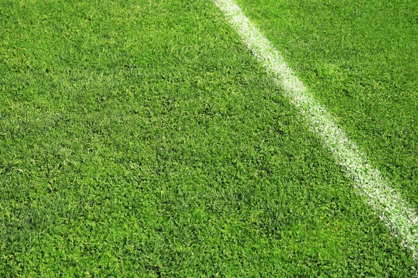 Grama Campo Futebol Verde Fresco Como Fundo — Fotografia de Stock