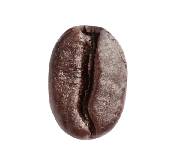 Gebrande Koffieboon Witte Achtergrond Bovenaanzicht — Stockfoto