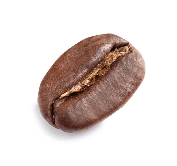 Pörkölt Kávé Bab Fehér Háttér Felülnézet — Stock Fotó
