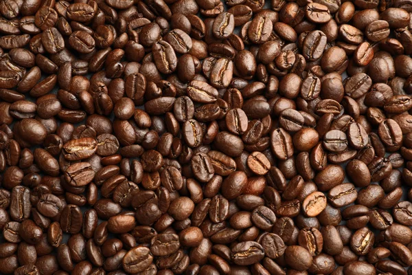 Gebrande Koffiebonen Als Achtergrond Bovenaanzicht — Stockfoto