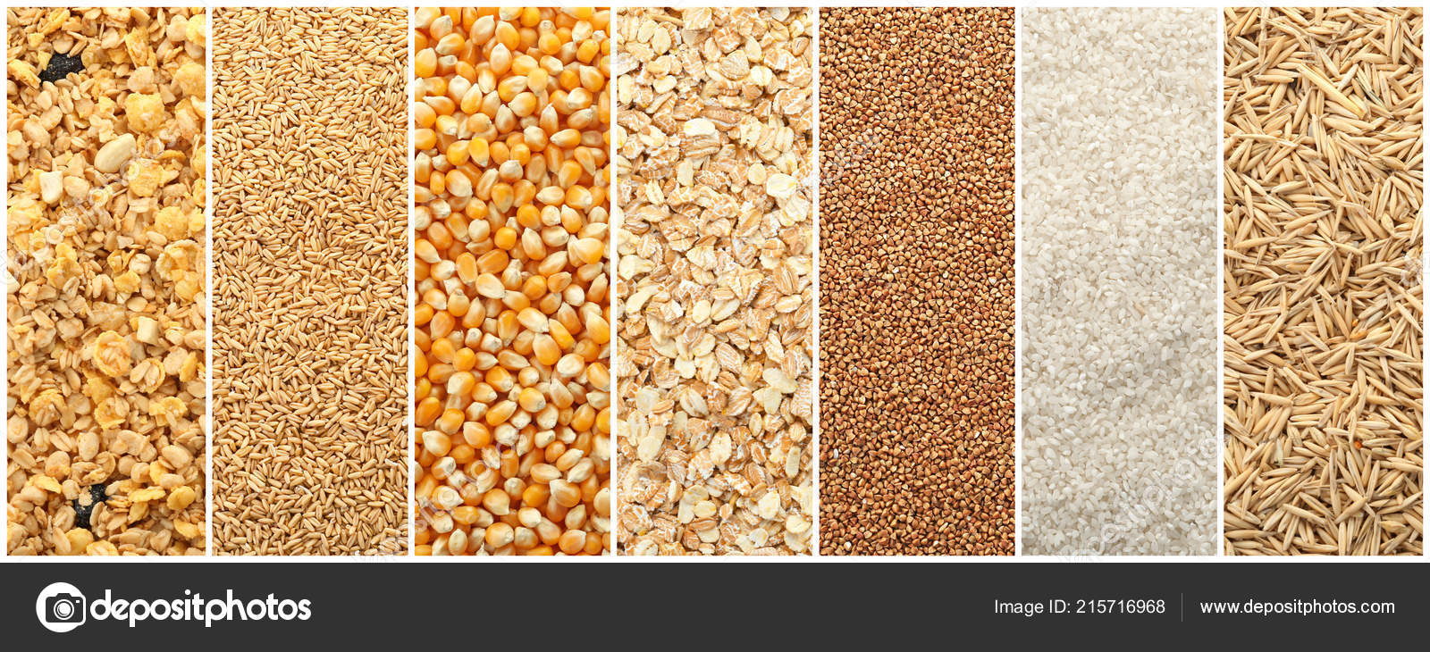 Set Different Cereals Background Stock Photo by ©NewAfrica 215716968
