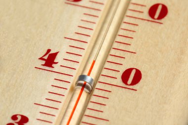 Yüksek sıcaklık, portre görünümünde gösterilen hava termometre