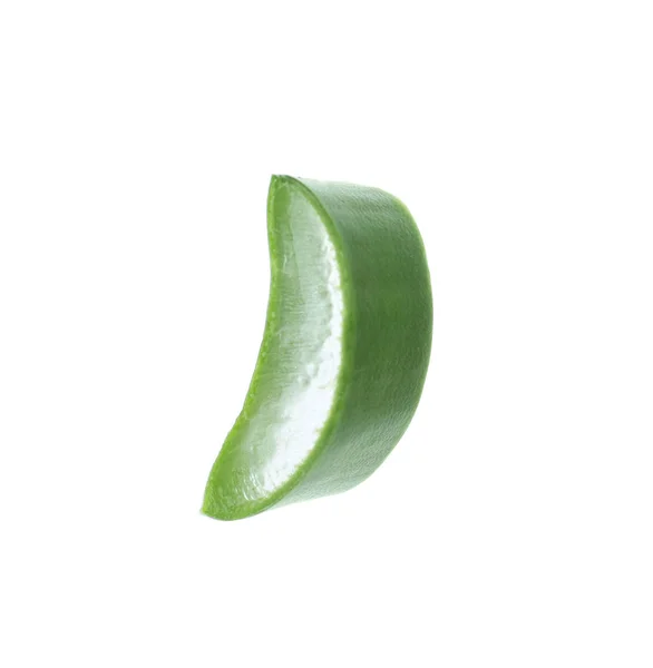 Aloe Vera Slice Pada Latar Belakang Putih — Stok Foto