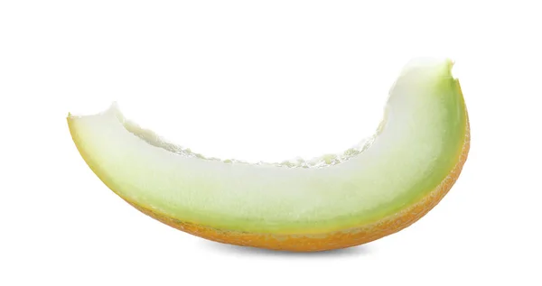 Slice Tasty Ripe Melon White Background — Stock Photo, Image