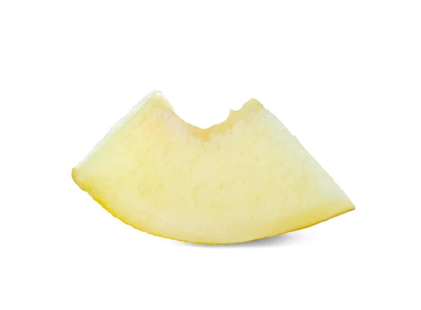 Kus Chutné Zralého Melounu Bílém Pozadí — Stock fotografie