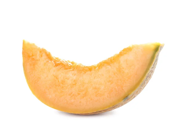 Slice Tasty Ripe Melon White Background — Stock Photo, Image