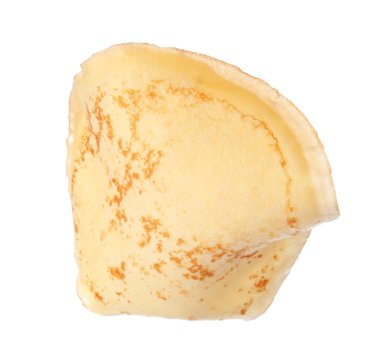 Beyaz arka plan üzerinde sıcak lezzetli ince gözleme