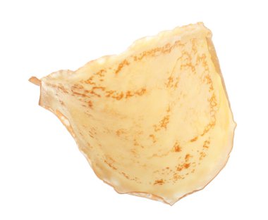 Beyaz arka plan üzerinde sıcak lezzetli ince gözleme